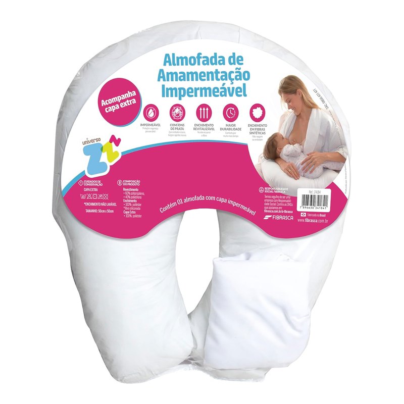 Fibrasca Almofada de Amamentação Impermeável 50 x 50 cm Branca