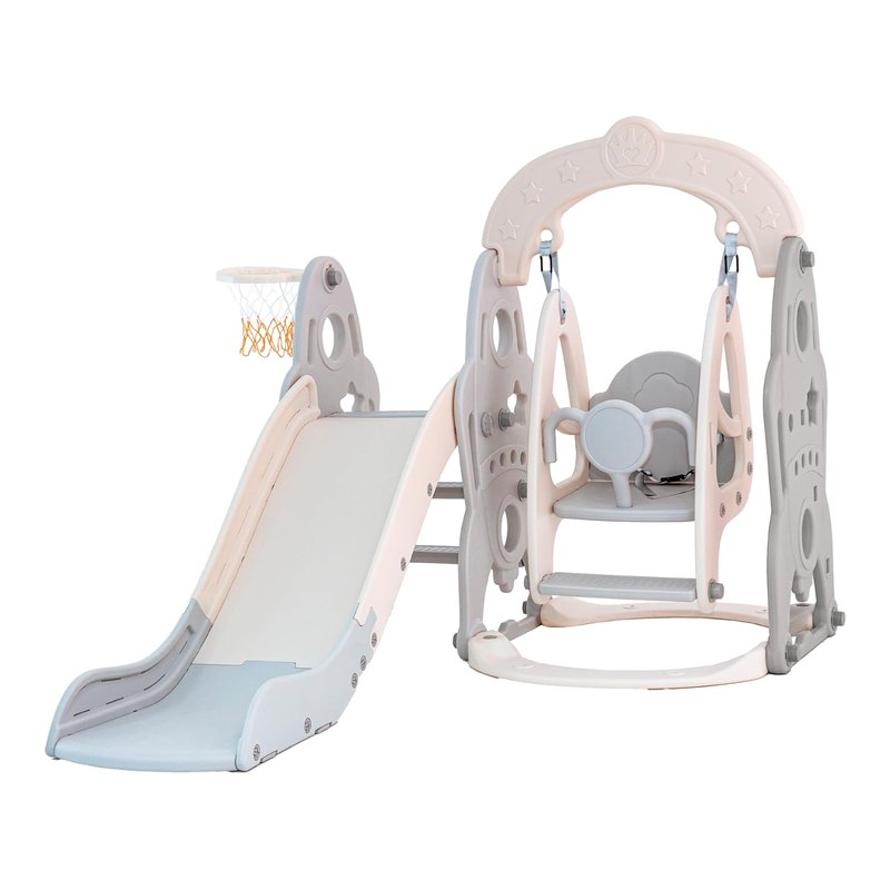 Freso Playground Infantil com Balanço Escorregador e Cesta 4 em 1