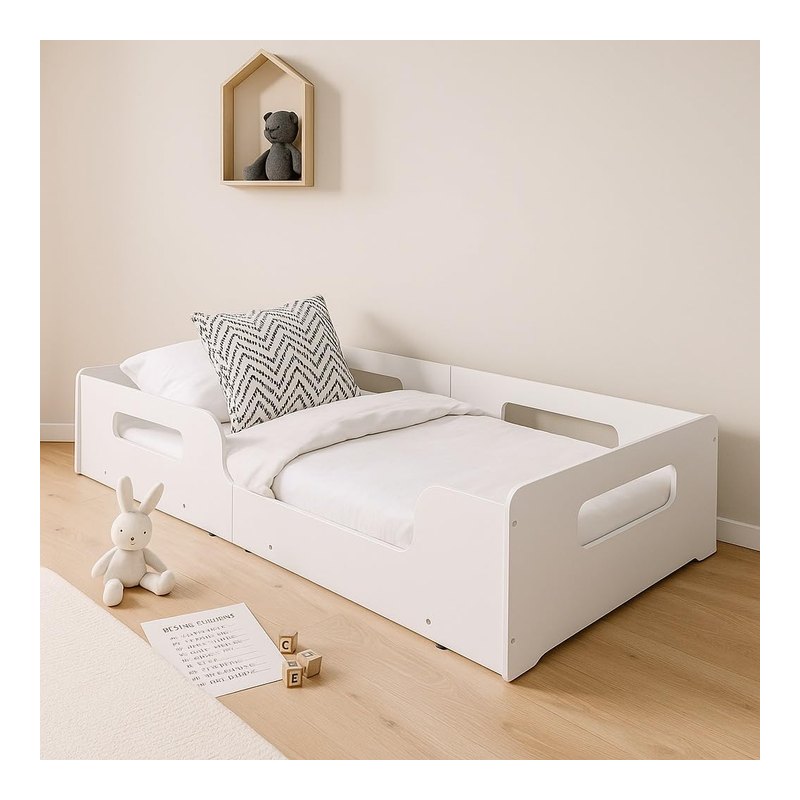 Gabrielli Cama Montessoriana Solteiro Princesa MDF Branca