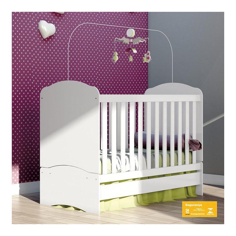 Henn Berço Mini Cama Bala de Menta Grade Fixa