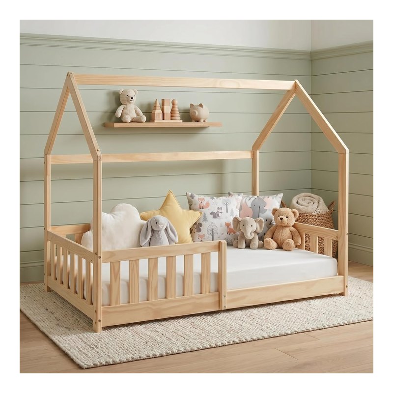 MadeiraMadeira Cama Montessoriana Casinha Elmer Madeira Maciça Natural