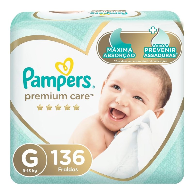 Pampers Fralda Premium Care G 136 Unidades