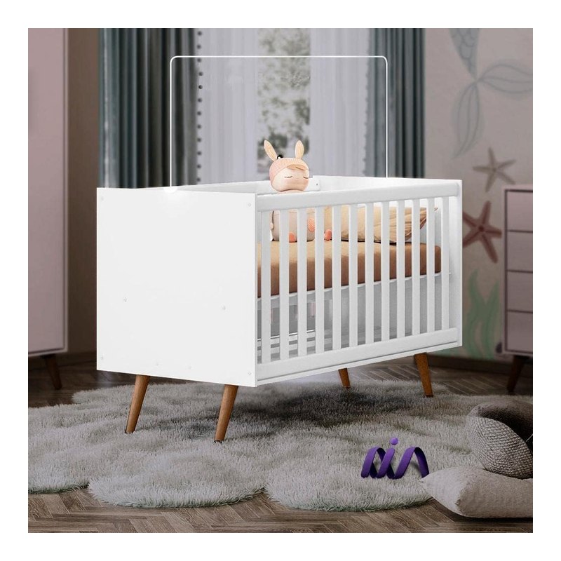 Qmovi Berço Mini Cama Qencanto Retrô Branco